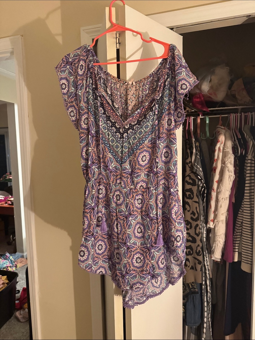 Victoria's Secret Purple Paisley V-Neck Tunic